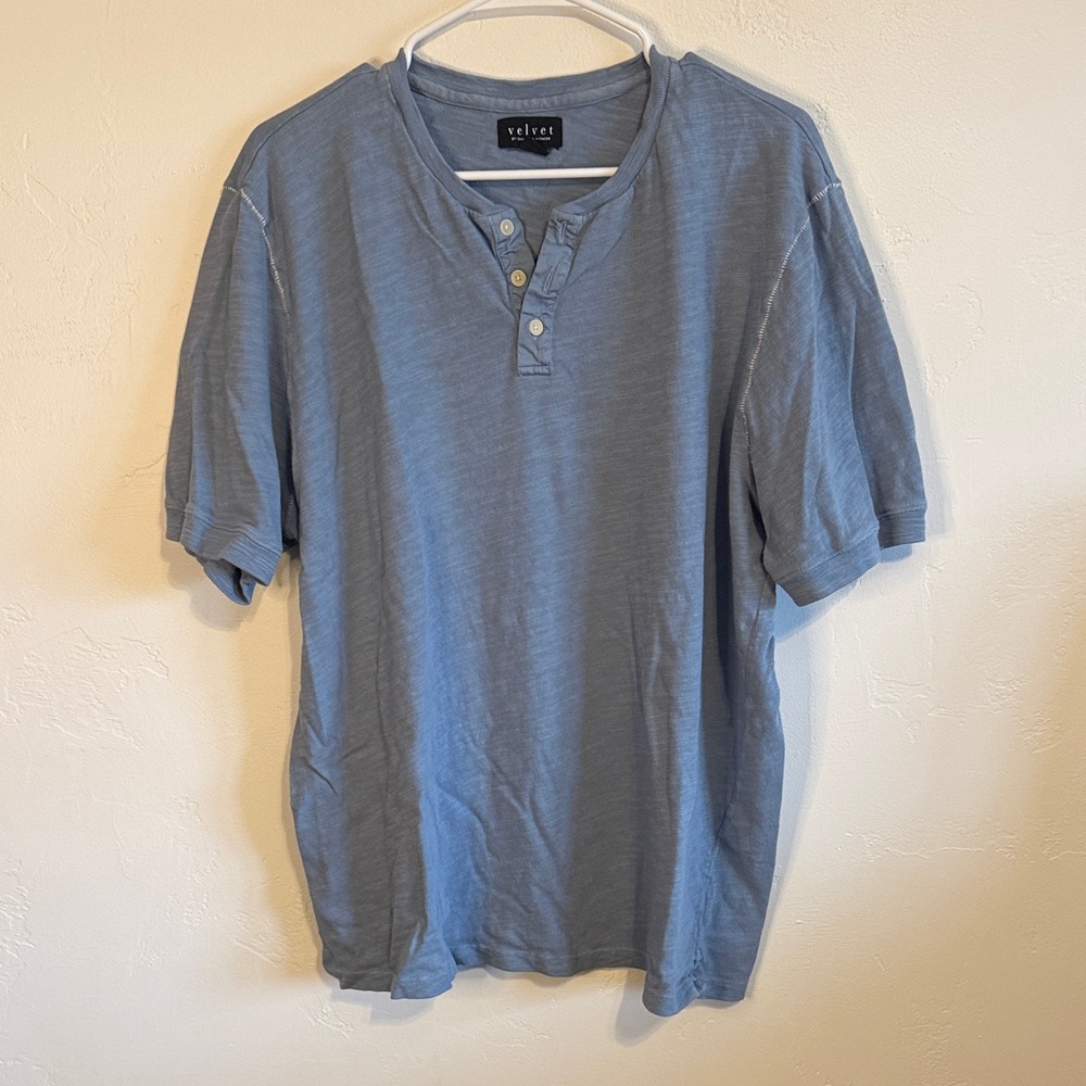 Velvet Men's Casual Slate Blue Button Shirt